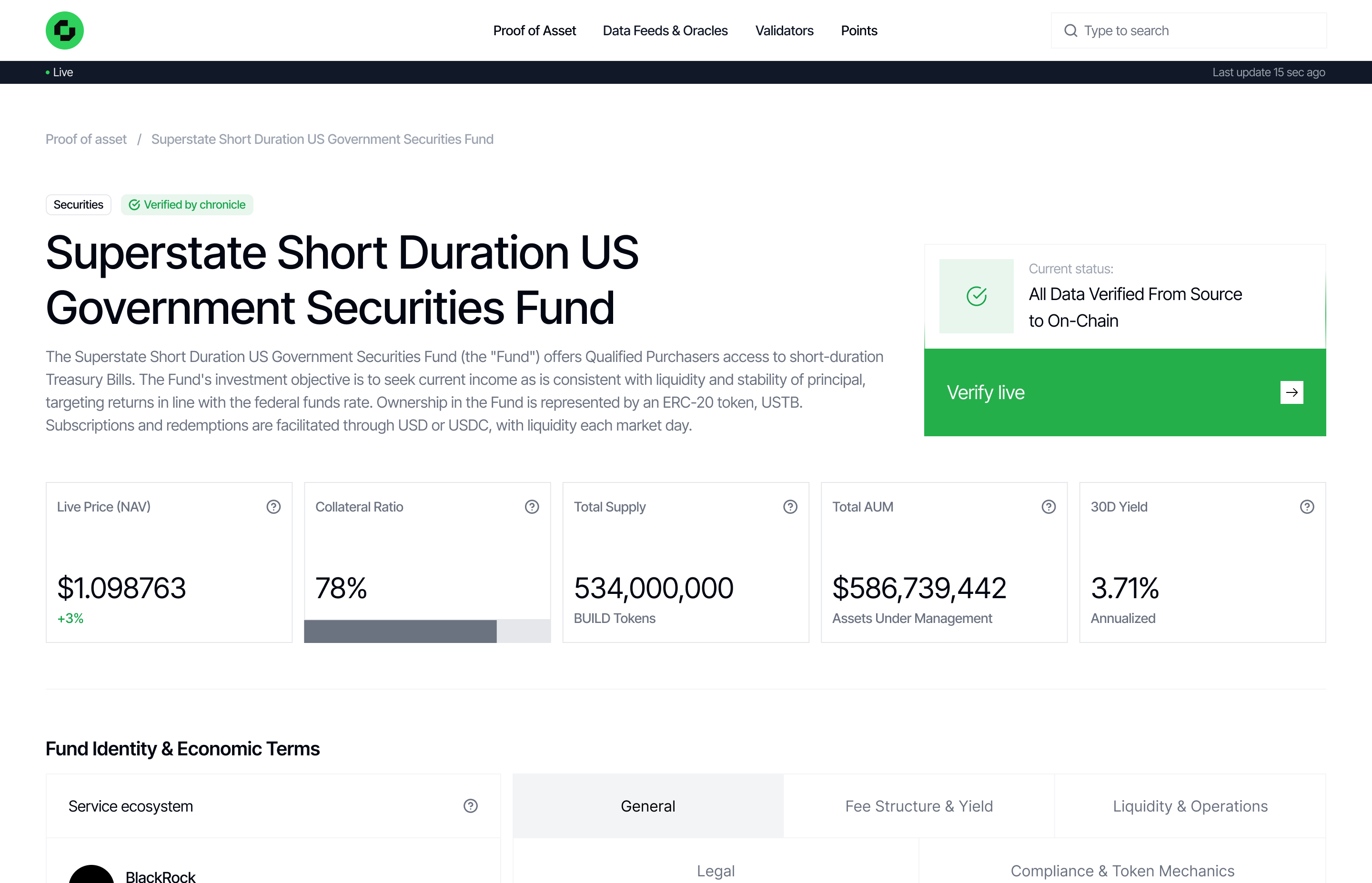 Proof of Asset Dashboard